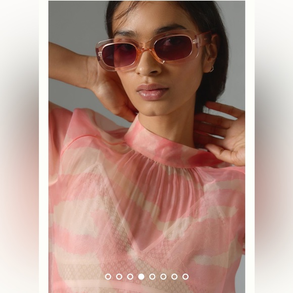 Anthropologie NWT Daniel Rainn Mock-Neck Short-Sleeve Blouse Size M. - Picture 4 of 15